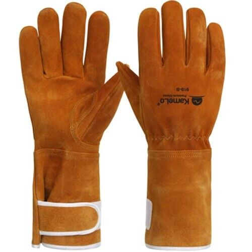 KameLo 919-B Leather Welding Camping Gloves Heat Resistant TIG Arc Grain Camping
