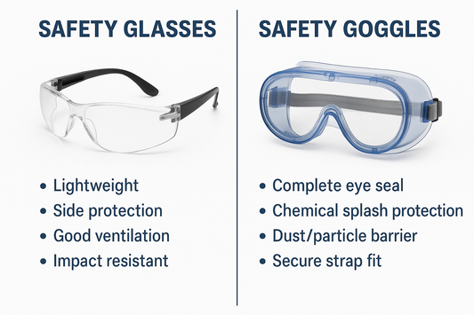 5 Key Differences Between Safety Glasses and Safety Goggles