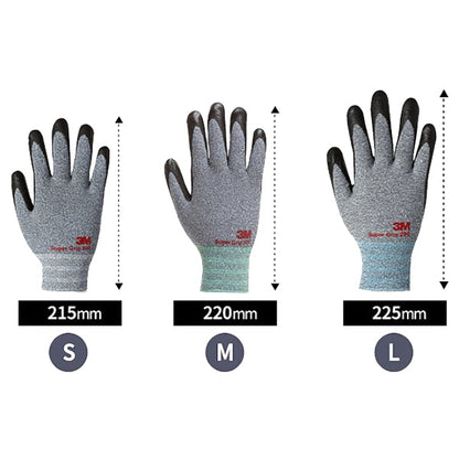 (10 Pair) 3M Super Grip 200 Nitrile Foam Coated Work Safety Gloves (Green)