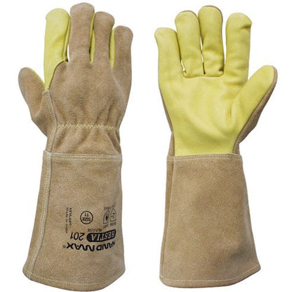 Hestia Hand-Max Gloves Leather Made with Kevlar Heat Resistant Grain Camping