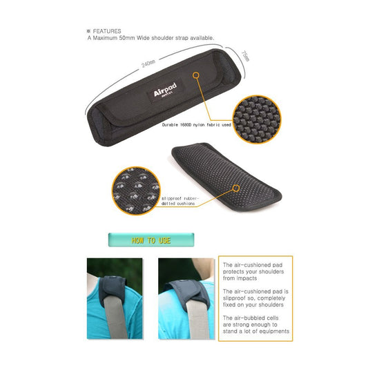 Matin Air Pad Shoulder Saver Pad Straight Design (Black) - Korade.com