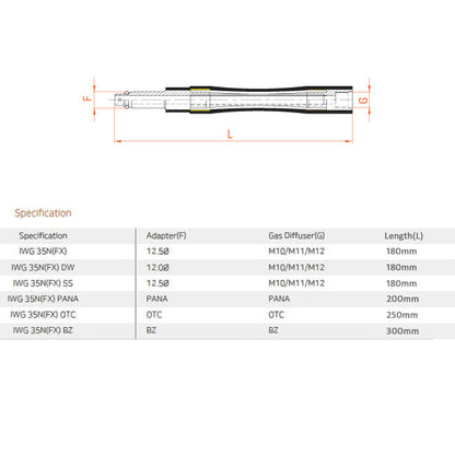 ILHUNG CO2 Flexible Torch Body for 350/500