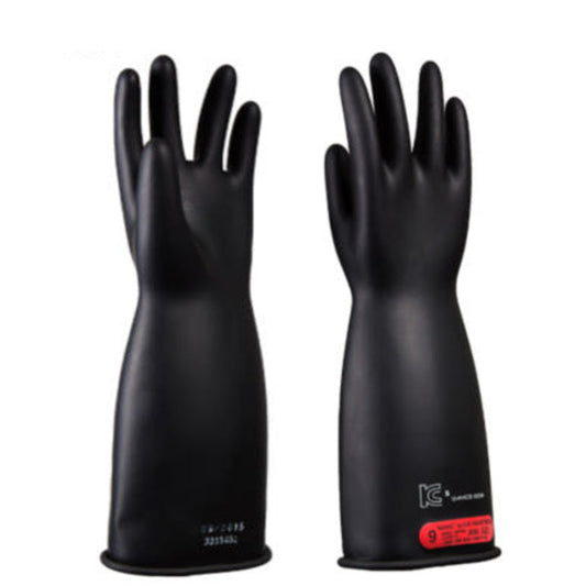 Novax Electrical Insulating Safety Gloves 1000V Class 0 (36 cm/14 Inch) Black