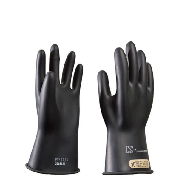 Novax Electrical Insulating Safety Gloves 500V Class 00 (28 cm/11 Inch) Black