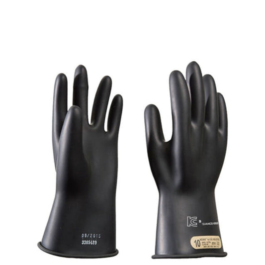 Novax Electrical Insulating Safety Gloves 500V Class 00 (28 cm/11 Inch) Black