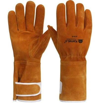 KameLo 919-B Leather Welding Camping Gloves Heat Resistant TIG Arc Grain Camping