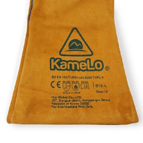KameLo 915-L Leather Welding Camping Gloves Heat Resistant CO2 TIG Arc Grain