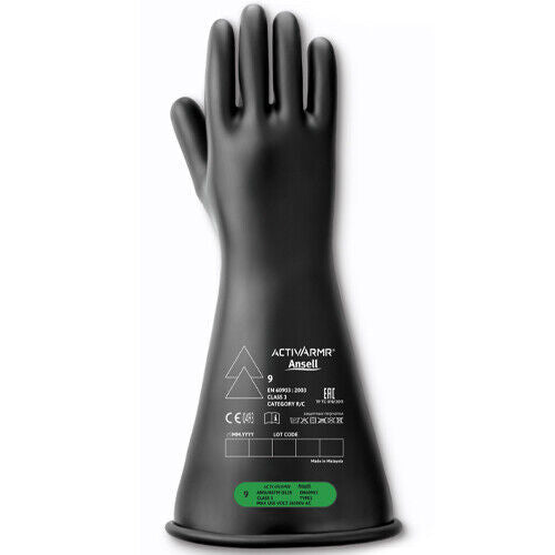 Ansell ActivArmr RIG316B Rubber Electrical Insulating Gloves Class 3 AC 26500V